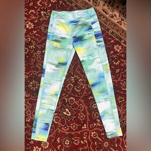 Zella Mint Aqua Tie-Dye Girls' Performance Leggings